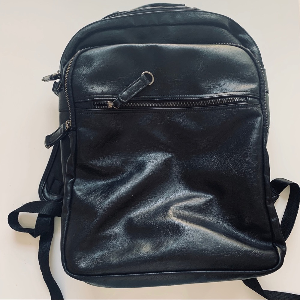 Black Leather Backpack